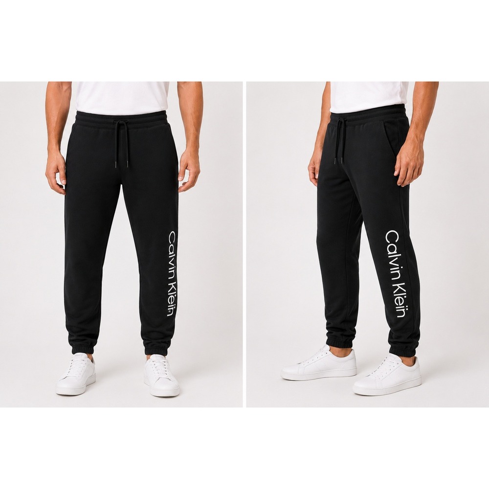 Calvin Klein Performance Mens XL Black Fleece Logo Joggers Sweatpants 3436